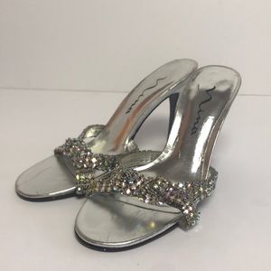 Faux diamond encrusted heels.
